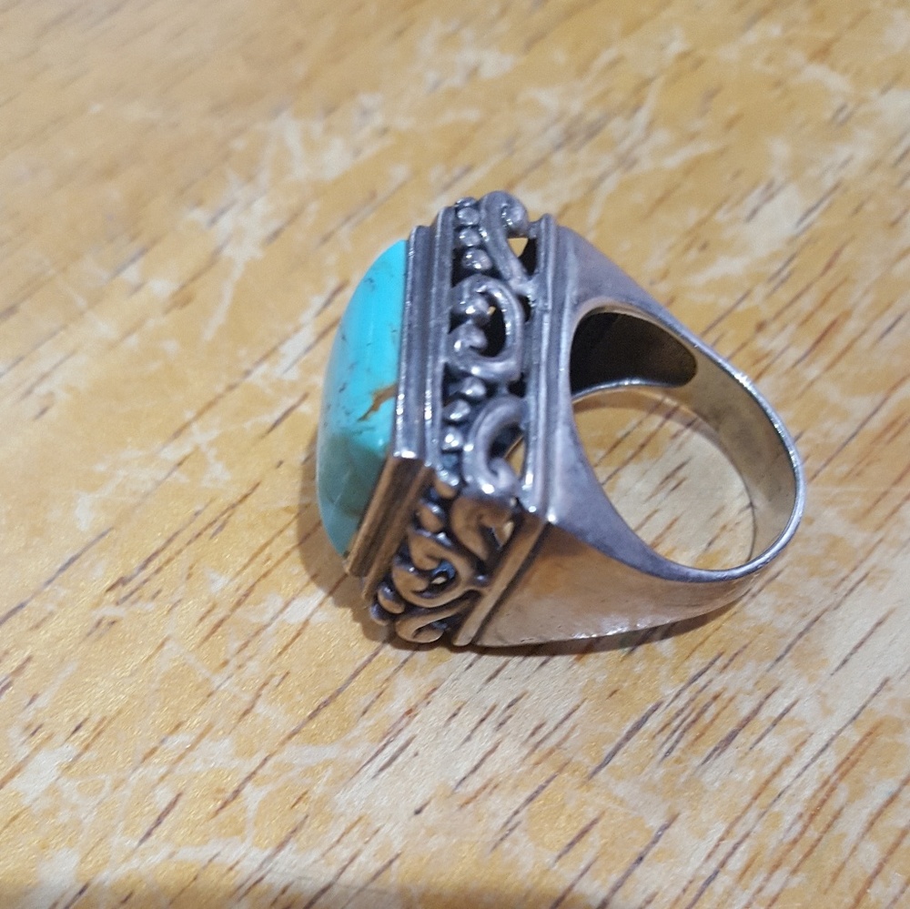 Statement Ring Turquoise Sterling Silver - image 3